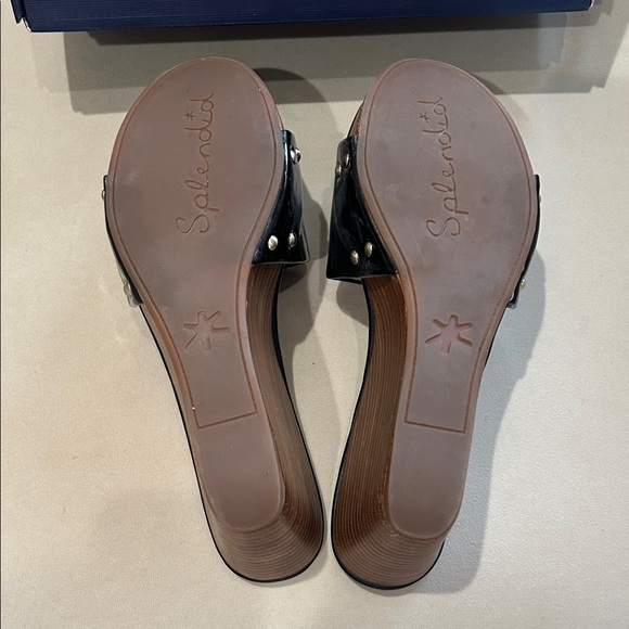 Splendid Black patentWedge Sandals - Picture 5 of 8